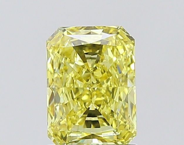 Loose Lab Diamond 1.33ct Fancy Intense Yellow VS2 - IGI Radiant: Loose Lab Diamond 1.33ct Fancy Intense Yellow VS2 - IGI Radiant Loose lab-grown diamond weighing 1.33ct with a radiant cut, Fancy Intense Yellow color, and VS2 clarity, certified by IGI. Measurements