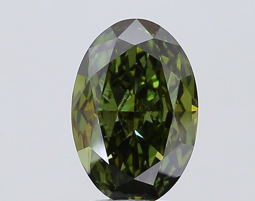 Loose Lab Diamond IGI Oval 3.56ct Fancy Deep Green SI1 (1 of 1)