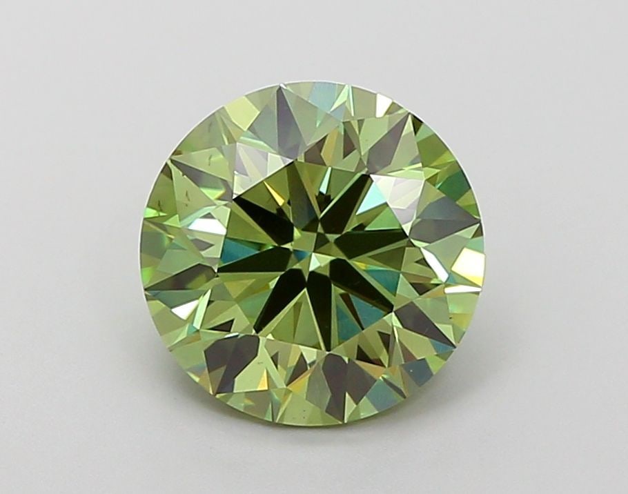 Ideal Loose Lab Diamond 3.17ct Fancy Vivid Green VS2 - IGI Round: Ideal Loose Lab Diamond 3.17ct Fancy Vivid Green VS2 - IGI Round Loose lab-created diamond of 3.17ct in fancy vivid green color and VS2 clarity, certified by IGI, showcasing excellent polish and symme