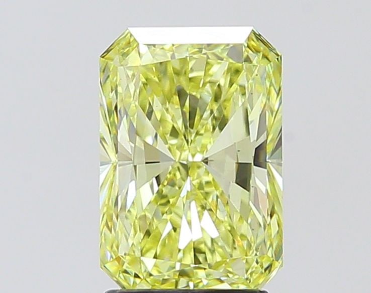 Loose Lab Diamond 2.59ct Fancy Yellow VS2 - IGI Radiant: Loose Lab Diamond 2.59ct Fancy Yellow VS2 - IGI Radiant Loose lab-grown diamond weighing 2.59ct with a fancy yellow color and VS2 clarity, certified by IGI, measuring 9.72L x 6.63W x 4.41H mm. Item Sp