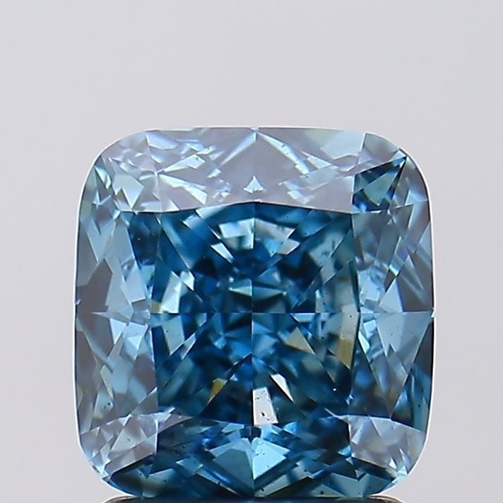 Loose Lab Diamond IGI Cushion Modified 2.0ct Fancy Vivid Blue VS2: Loose Lab Diamond IGI Cushion Modified 2.0ct Fancy Vivid Blue VS2 This is a 2.0ct loose lab-grown diamond with IGI certification, featuring a fancy vivid blue color, VS2 clarity, and measurements of 7