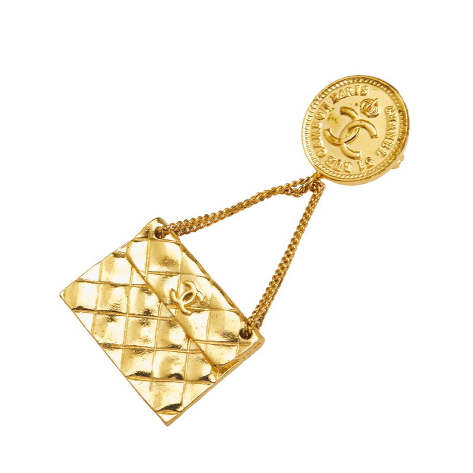 Brooch Chanel: Brooch Chanel This listing features Brooch Chanel. Item specifics are provided below. Item Specifics: Brand: Chanel Type: Brooch Gender: Women Color: Gold Size (Hxwxd): 7.21cm x 3.38cm / 2.83'' x
