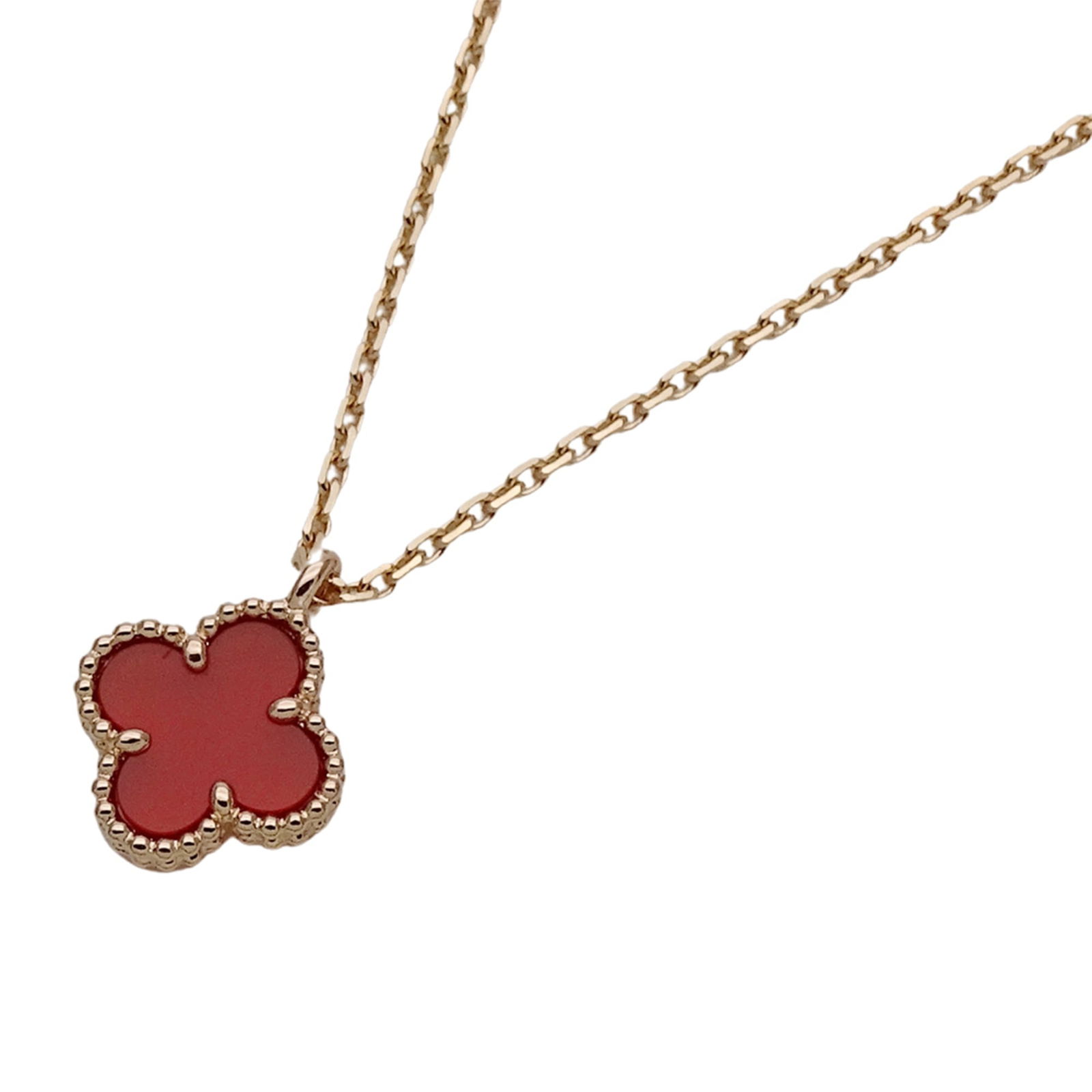 polished. - Van Cleef & Arpels Sweet Alhambra necklace for women - 750PG pink gold with carnelian: polished. - Van Cleef & Arpels Sweet Alhambra necklace for women - 750PG pink gold with carnelian This listing features polished. - Van Cleef & Arpels Sweet Alhambra necklace for women - 750PG pink