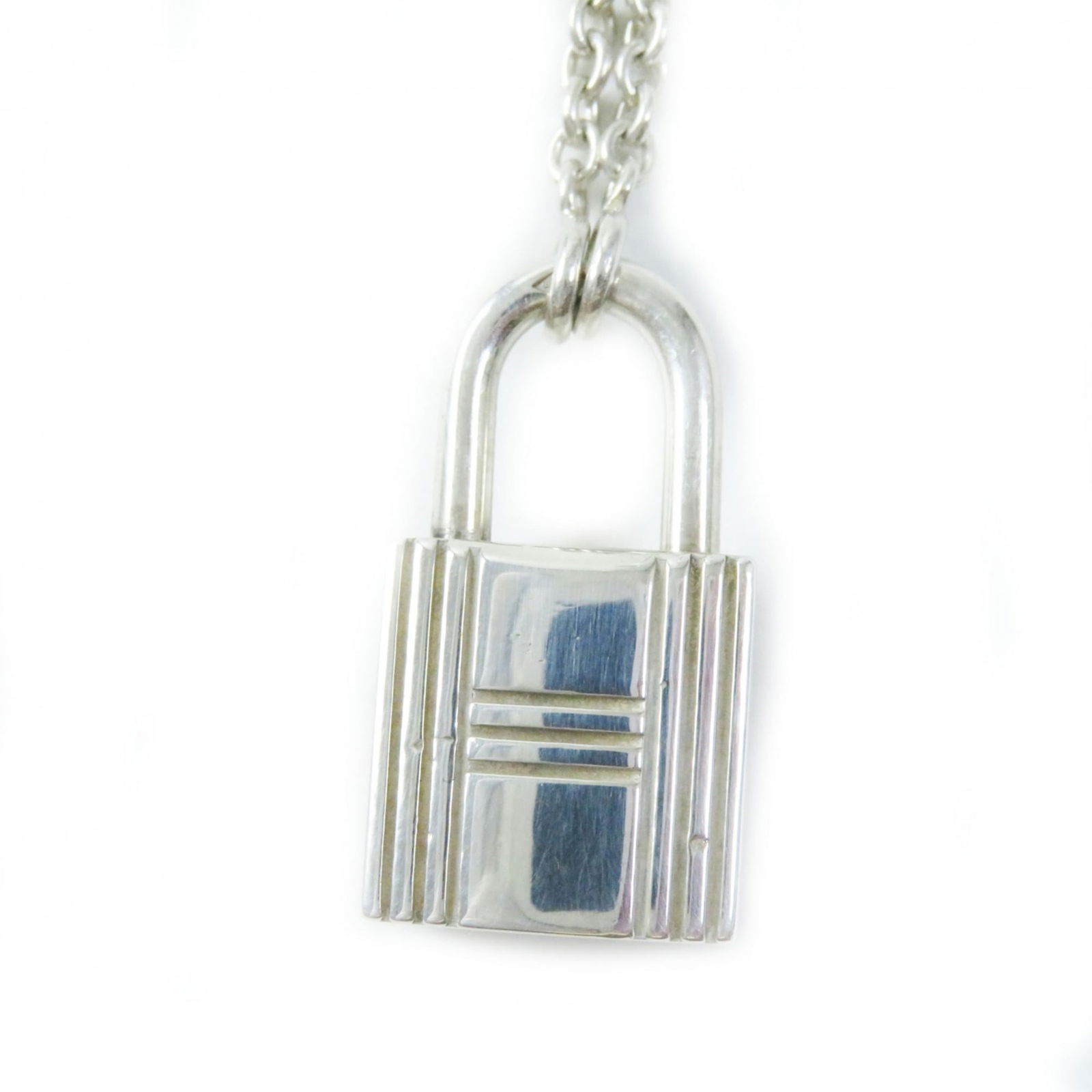 Women's - HERMES AG925 Cadena Chain Necklace/ Pendant in Silver - with Box and Case - Weight 23.5g (1 of 10)