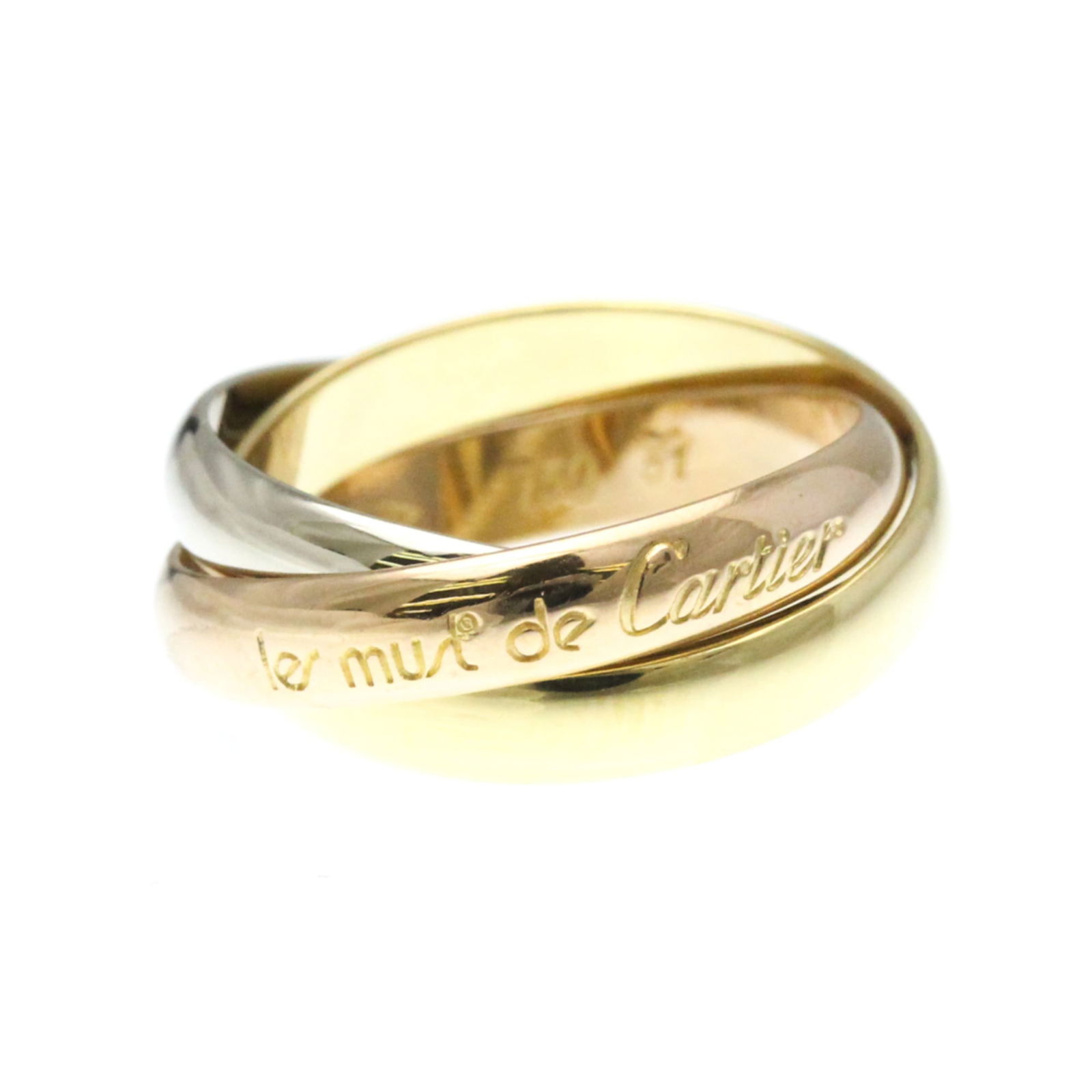 Cartier Band Ring, Pink Gold (18K), White Gold (18K), Yellow Gold (18K): Cartier Band Ring, Pink Gold (18K), White Gold (18K), Yellow Gold (18K) Cartier band ring made from 18K pink, white, and yellow gold, suitable for both men and women, size 5 3/4, weighs 7.6g, in very