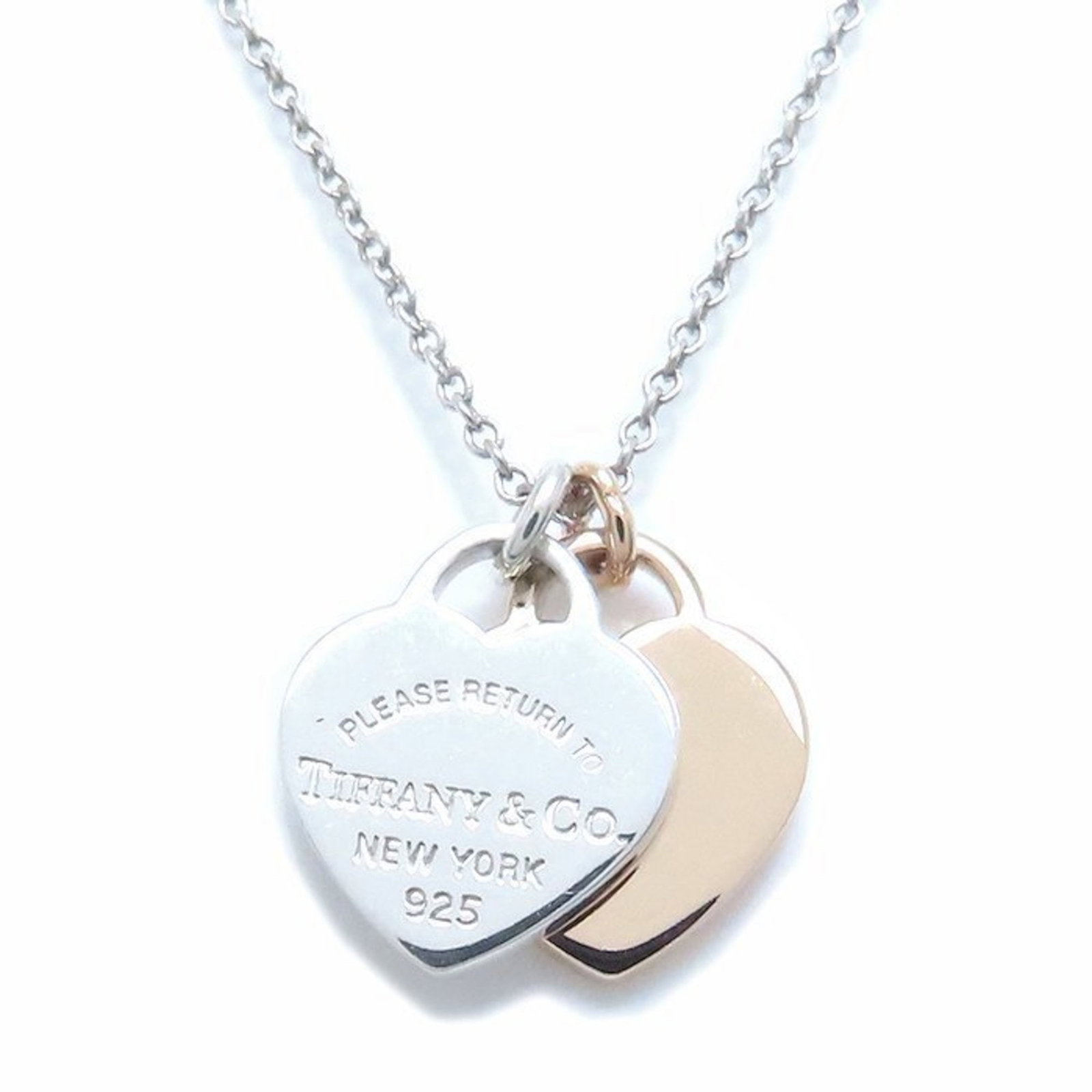 294411 - TIFFANY & Co. Return to Tiffany Double Heart Tag Necklace - Mini - 925 Sterling Silver - (1 of 7)