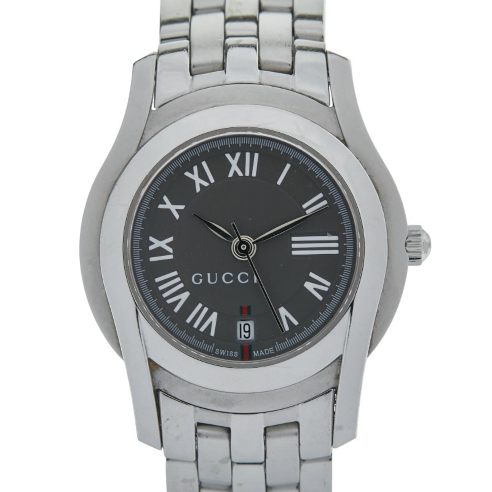 Wristwatch Gucci: Wristwatch Gucci This listing features Wristwatch Gucci. Item specifics are provided below. Item Specifics: Brand: Gucci Type: Wristwatch Gender: Women Material (Case): Stainless Steel Material (Band)