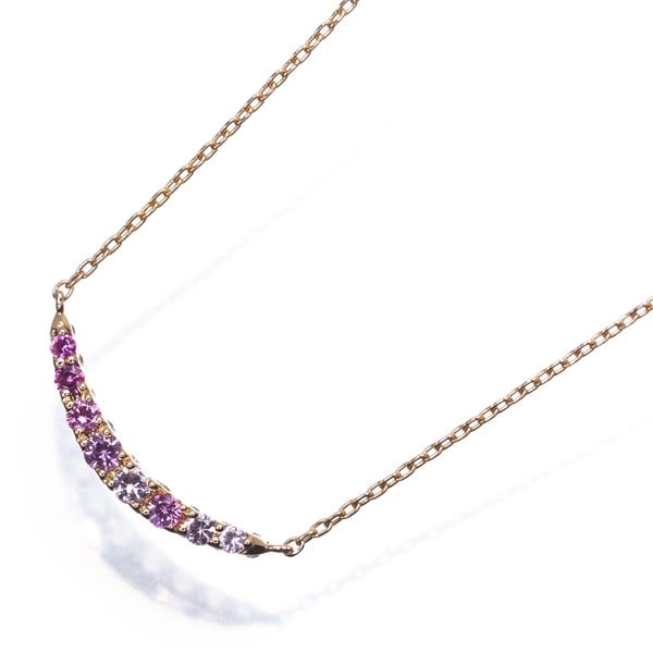 Rg Ponte Vecchio Necklace Pink Sapphire Diamond Reversible 18K (1 of 7)