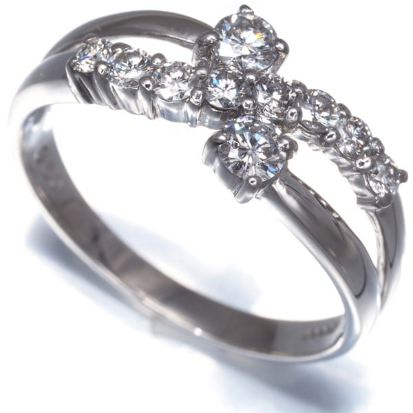 Platinum Diamond 0.60Ct Crossline Ring 900 (1 of 6)