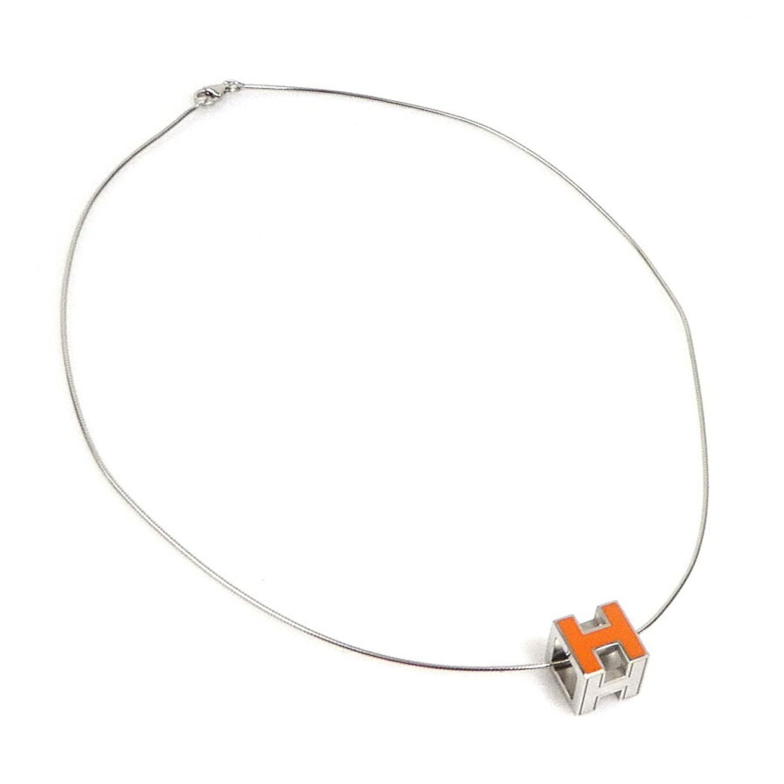 e61027g - Hermes Herms H Cube Necklace - Cartier Ash - Metal - Enamel - Silver - Orange - Women's: e61027g - Hermes Herms H Cube Necklace - Cartier Ash - Metal - Enamel - Silver - Orange - Women's This listing features e61027g - Hermes Herms H Cube Necklace - Cartier Ash - Metal - Enamel - Silver -