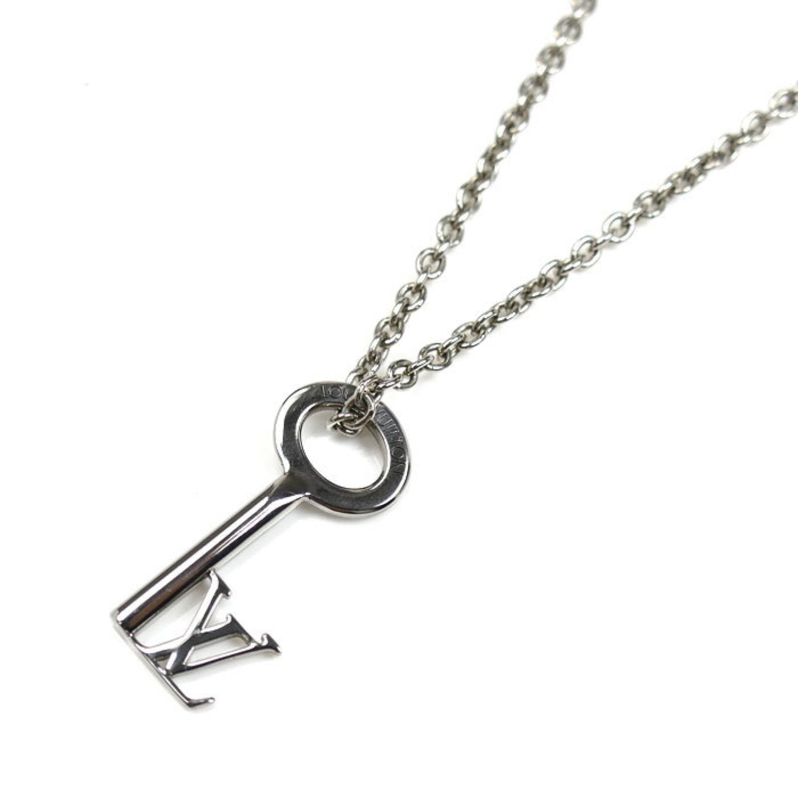 Unisex LOUIS VUITTON Louis Vuitton Metal Pendant LV Key Necklace M00678 60/ 65/ 70cm (1 of 6)