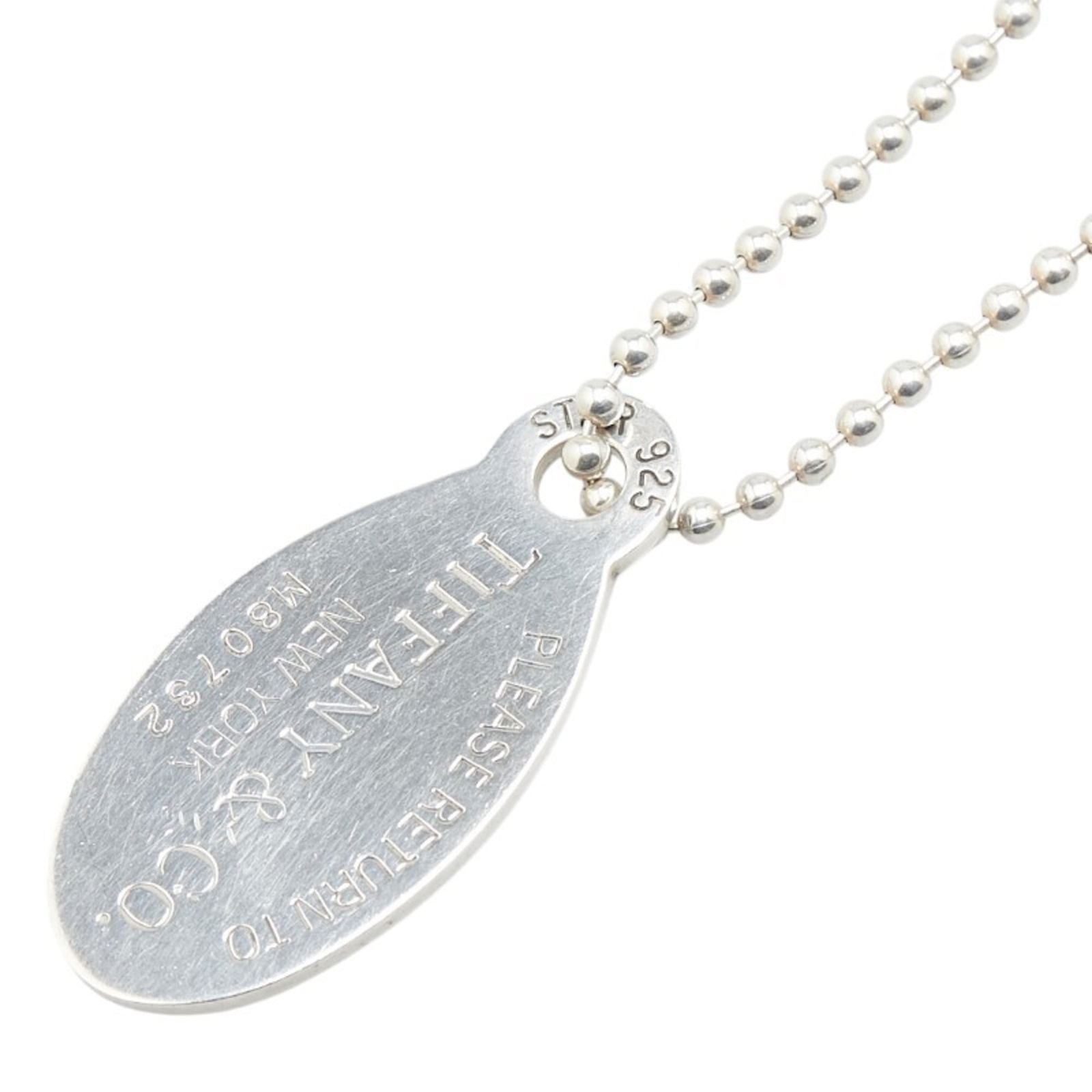 Tiffany & Co. Long Necklace Return to Oval Tag with Ball Chain SV925 Silver Women's (1 of 8)