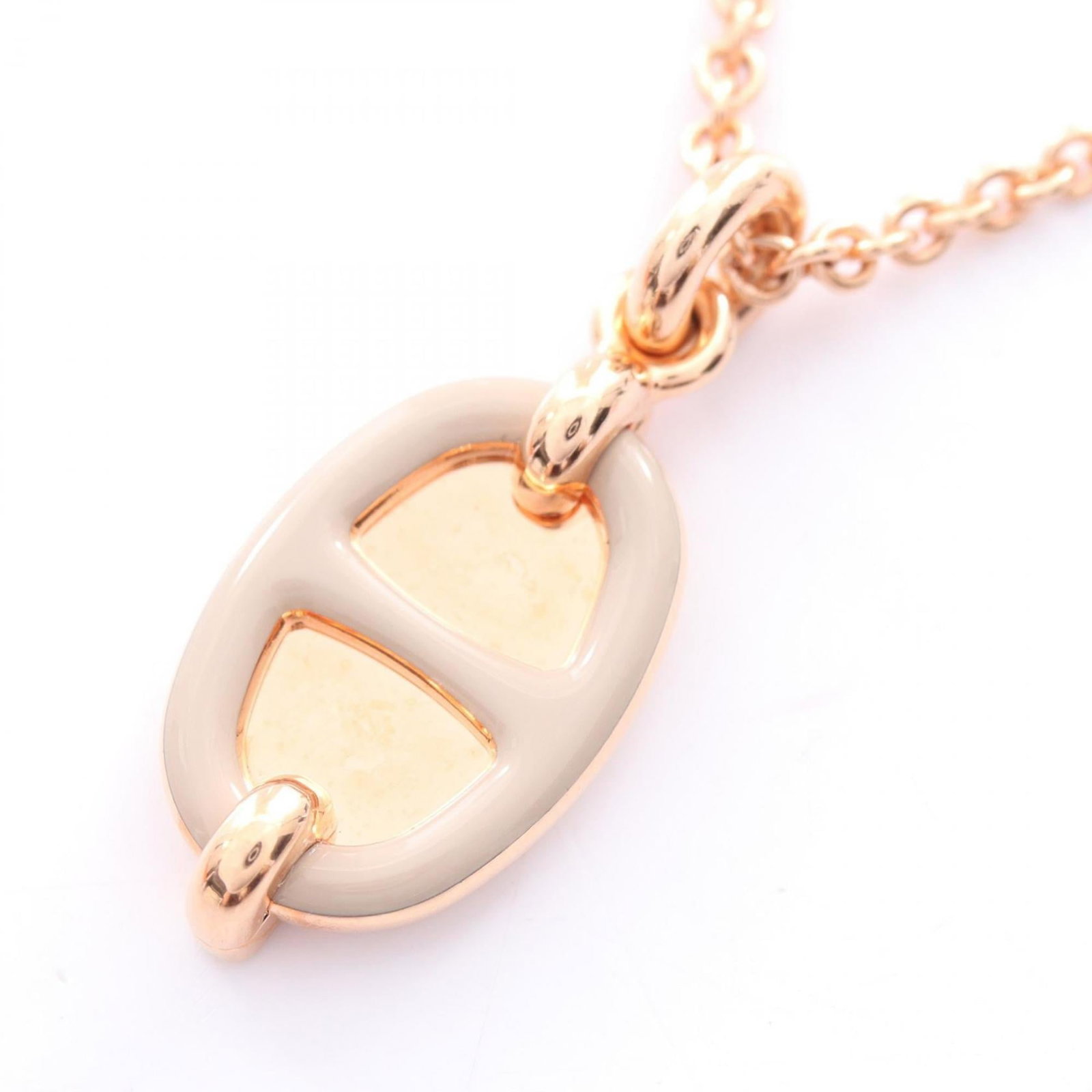 Gold and Beige - Hermes Herms Chaine d'Ancre Mini Maillon Necklace - Gold-Plated - Women's (1 of 6)