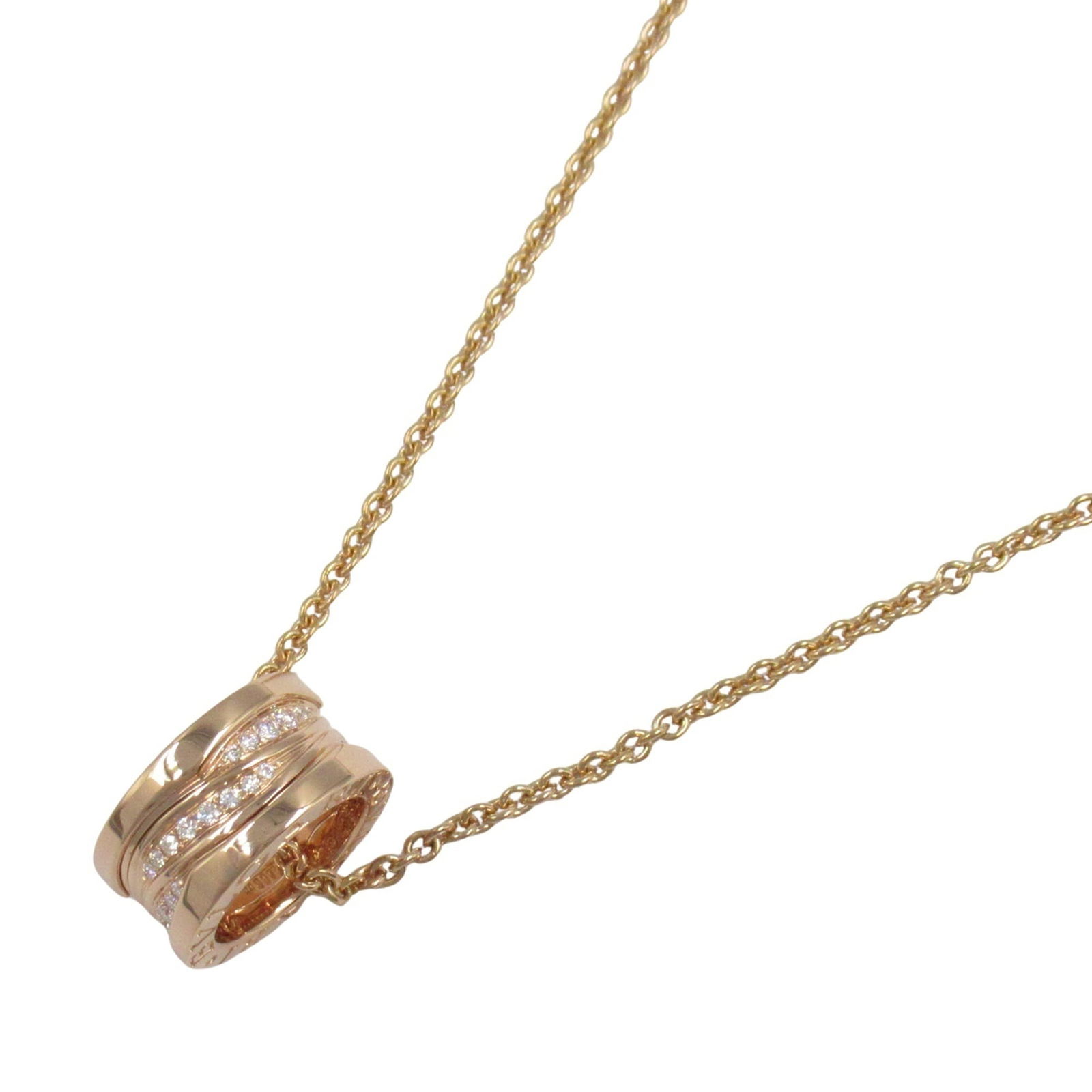 Women BVLGARI B-zero1 Pav Diamond Necklace in 18K Pink Gold with Clear Diamonds for: Women BVLGARI B-zero1 Pav Diamond Necklace in 18K Pink Gold with Clear Diamonds for This listing features Women BVLGARI B-zero1 Pav Diamond Necklace in 18K Pink Gold with Clear Diamonds for. Item spec