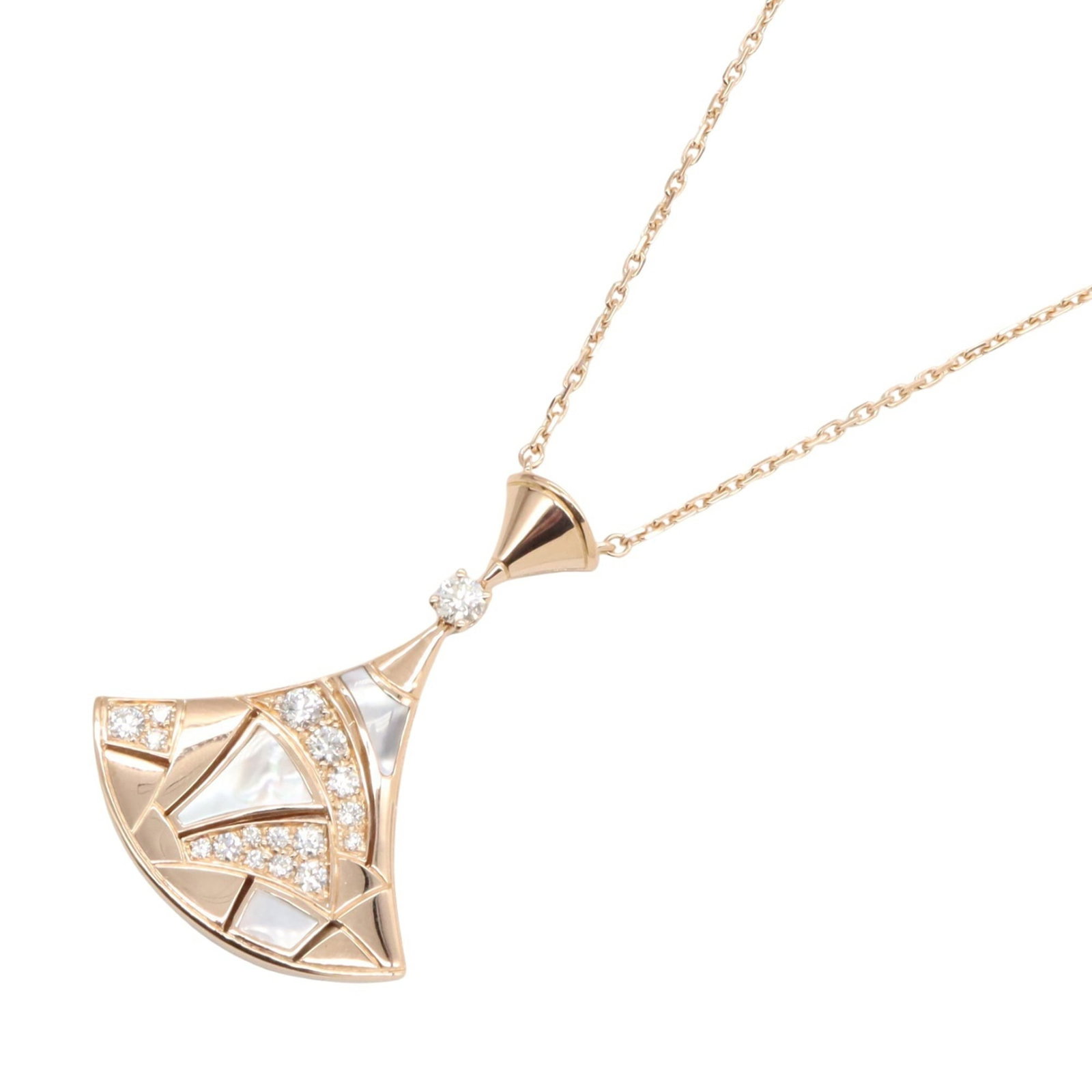 White Clear - Bvlgari Diva's Dream Necklace - Mother-of-Pearl and Diamond 18K Pink Gold - Diamond - (1 of 7)