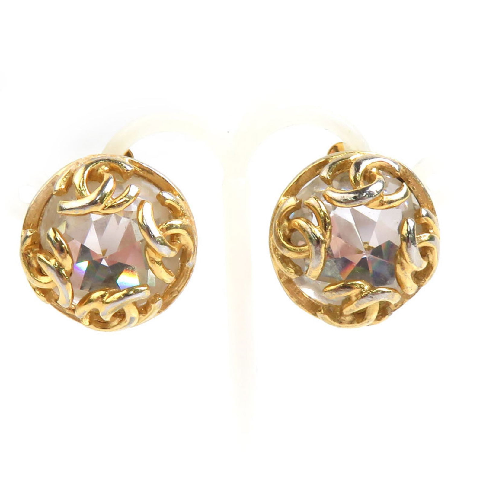 Chanel Metal Clip Earrings with Rhinestone (1 of 5)