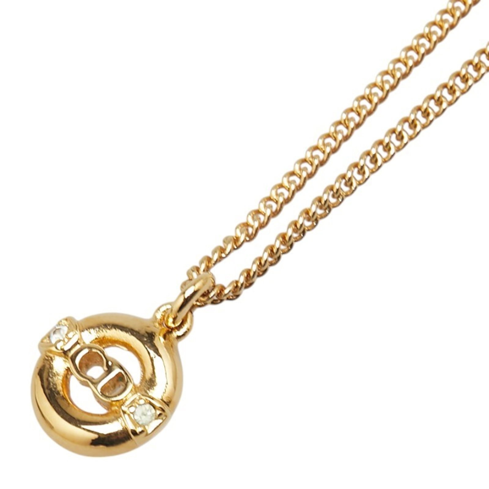Christian Dior CD Logo Necklace, Gold Plated for Women (1 of 8)