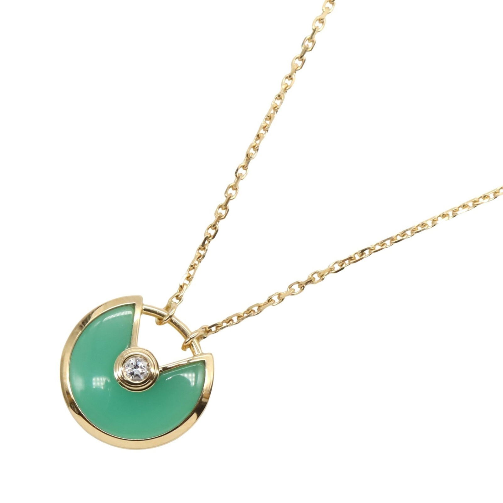 for Women - Cartier Amulet de Chrysoprase Necklace - 18K Yellow Gold with Diamonds - Clear and Green: for Women - Cartier Amulet de Chrysoprase Necklace - 18K Yellow Gold with Diamonds - Clear and Green This listing features for Women - Cartier Amulet de Chrysoprase Necklace - 18K Yellow Gold with Dia