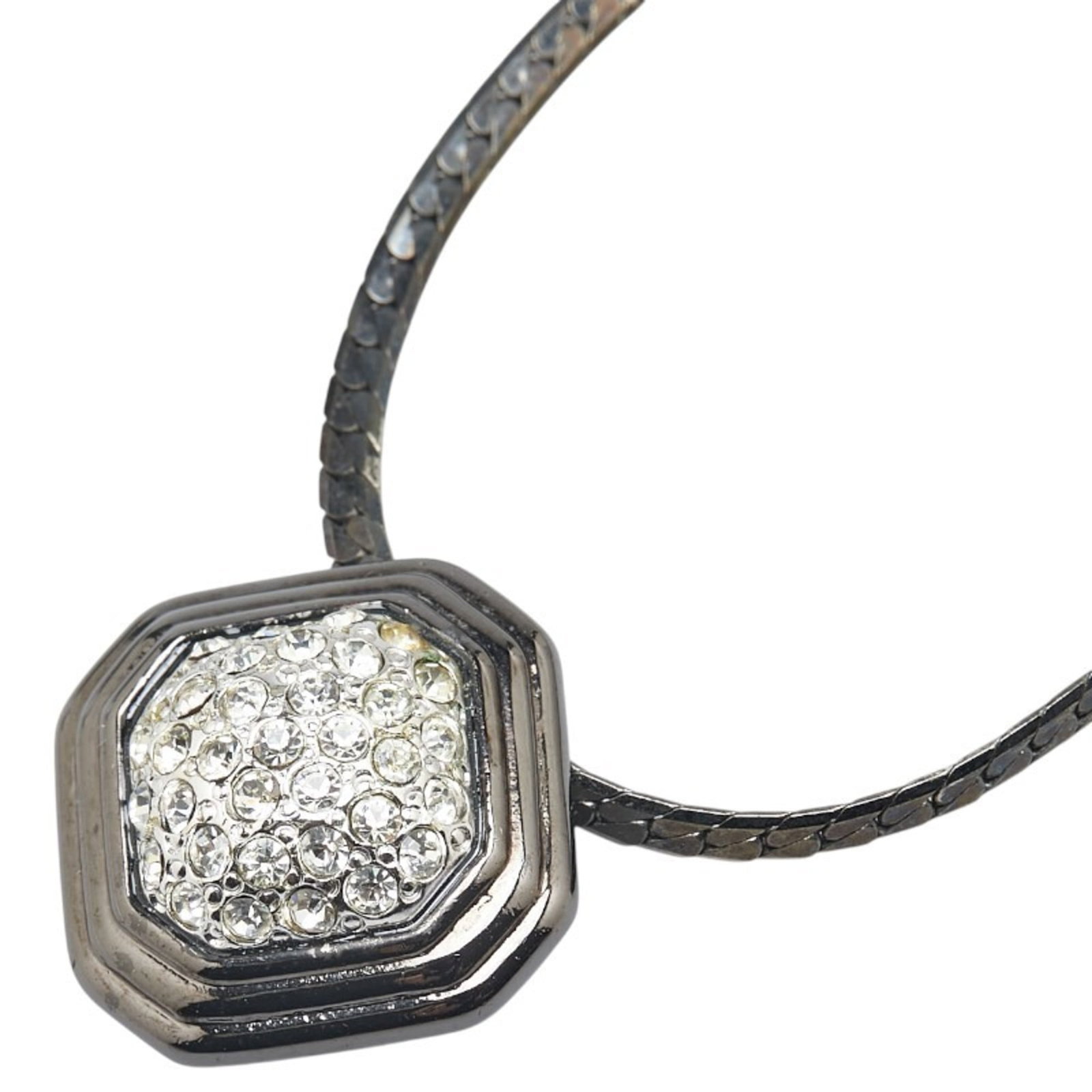 Women Yves Saint Laurent Saint Laurent Rhinestone Necklace in Silver and Black Metal for: Women Yves Saint Laurent Saint Laurent Rhinestone Necklace in Silver and Black Metal for This listing features Women Yves Saint Laurent Saint Laurent Rhinestone Necklace in Silver and Black Metal