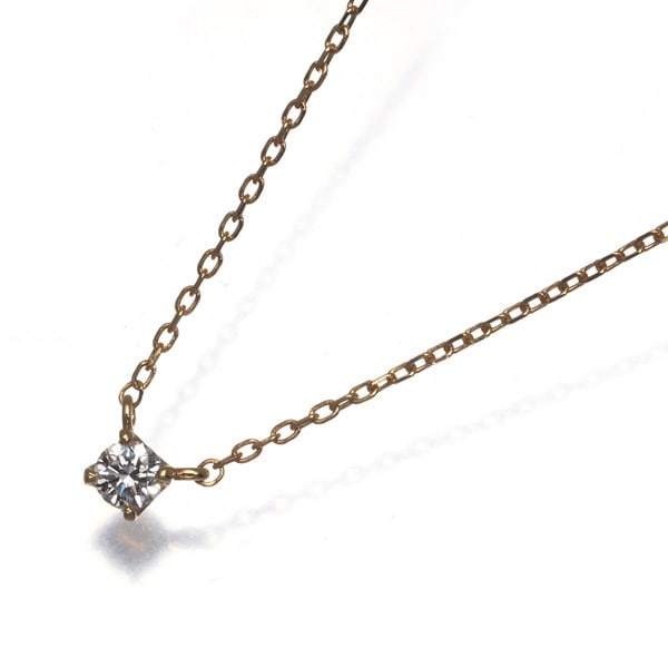 Gold Vendome Necklace Diamond 0.06Ct Solitaire 18K 750 Yellow (1 of 4)