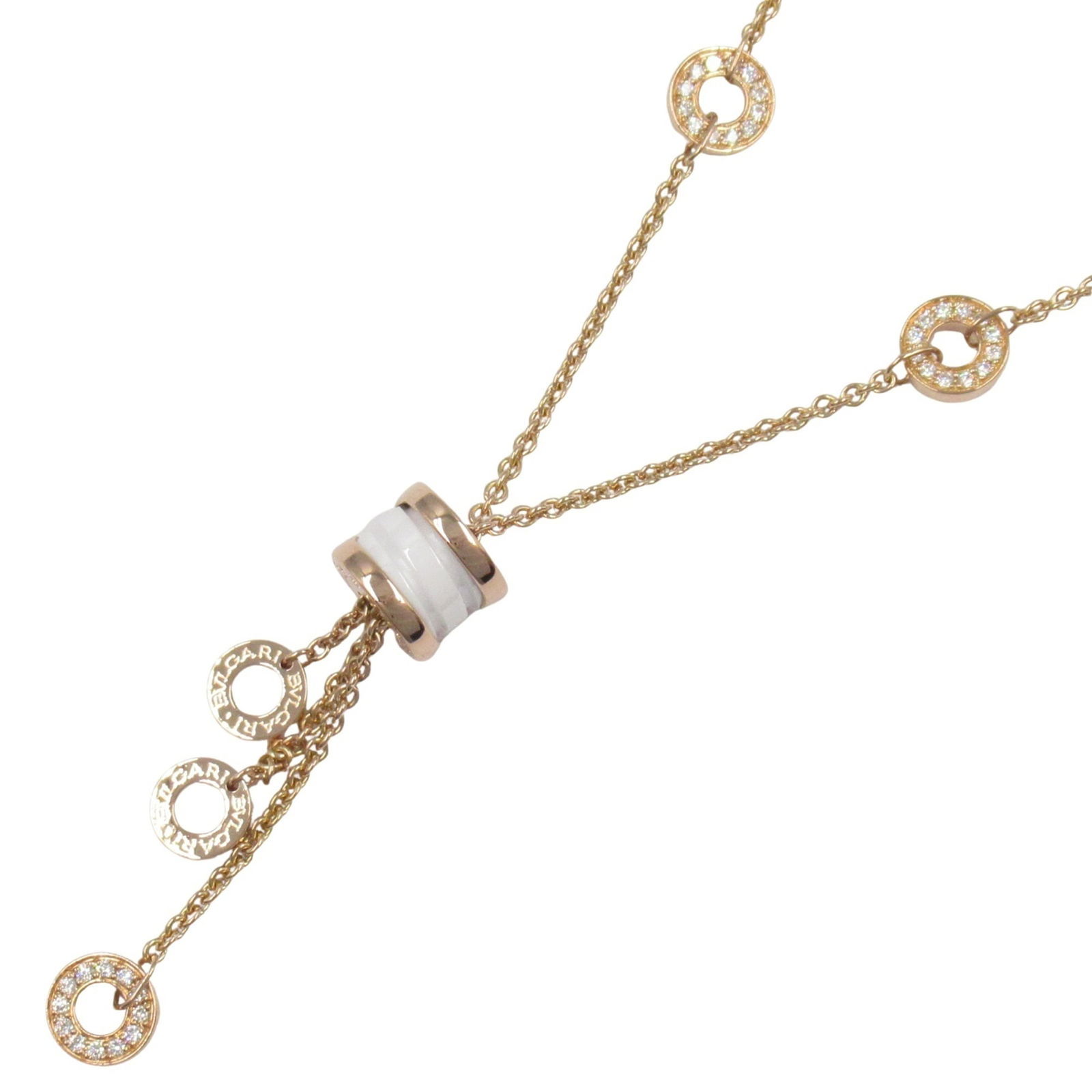 White and - BVLGARI B-zero1 Element Ceramic Necklace - 18K Pink Gold with Diamonds - Women's: White and - BVLGARI B-zero1 Element Ceramic Necklace - 18K Pink Gold with Diamonds - Women's This listing features White and - BVLGARI B-zero1 Element Ceramic Necklace - 18K Pink Gold with Diamonds -