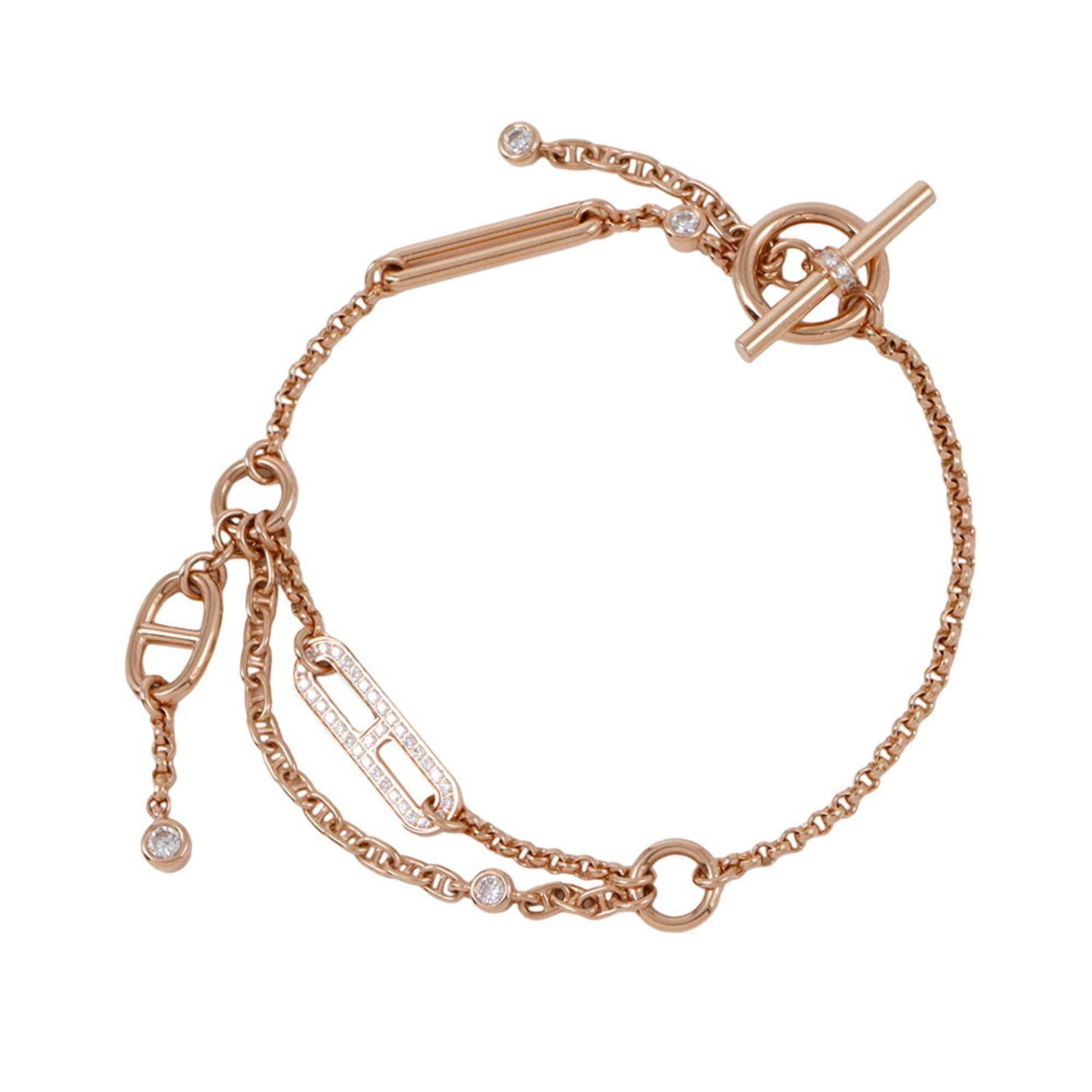 Hermes 18K Pink Gold Charm Bracelet (1 of 10)