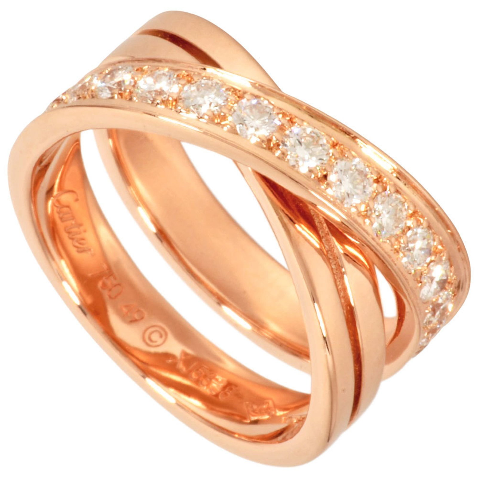 18K Pink Gold Cartier Band Ring: 18K Pink Gold Cartier Band Ring This listing features 18K Pink Gold Cartier Band Ring. Item specifics are provided below. Item Specifics: Brand: Cartier Type: Band Ring Gender: Women Material: Pink Go