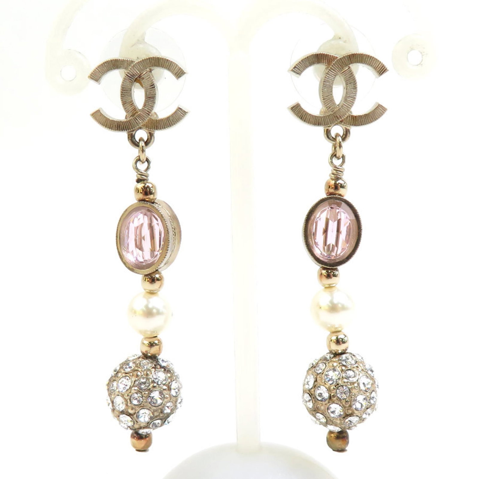 Chanel Drop Earrings Metal & Rhinestone (1 of 5)