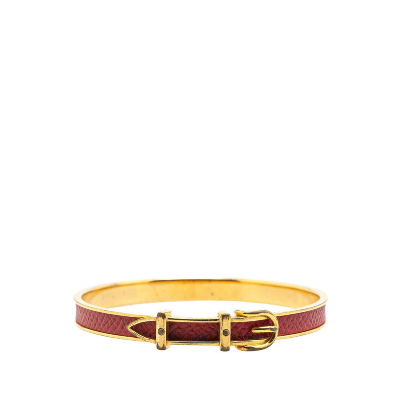 Bangle Hermes: Bangle Hermes This listing features Bangle Hermes. Item specifics are provided below. Item Specifics: Brand: Hermes Type: Bangle Gender: Women Color: Gold, Red Color Length: 19.5cm / 7.67'' Width: 6mm