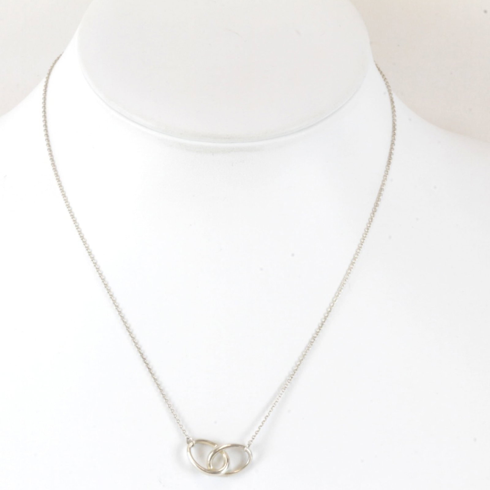 2.8g - TIFFANY & Co. 925 Sterling Silver Double Loop Necklace (1 of 8)