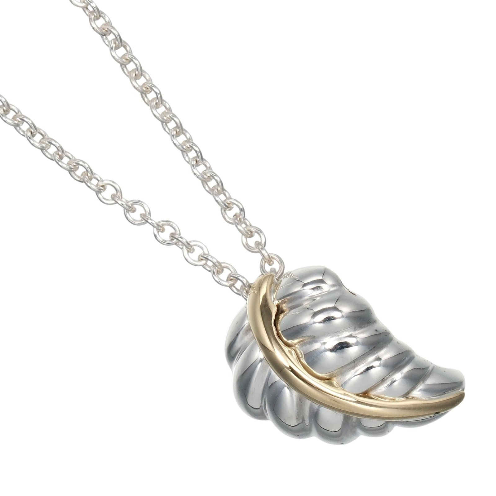 Approx. 4.29g - Tiffany & Co. Leaf Necklace - 925 Silver - 18KYG Yellow Gold (1 of 7)