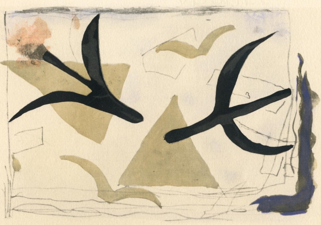 Lithograph - Georges Braque - tude (oiseaux) - Le Solitaire - XXe sicle (1 of 7)