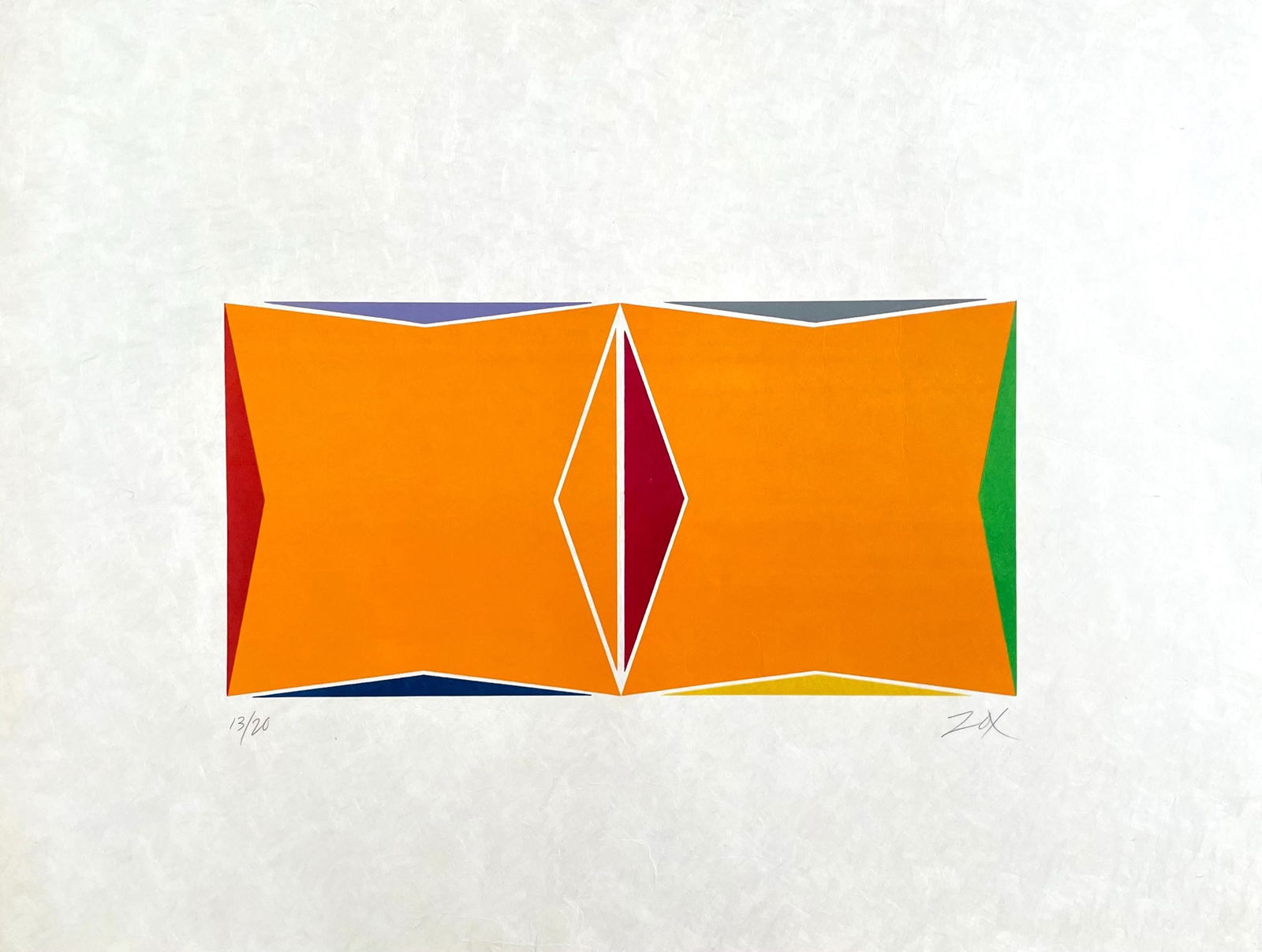 Silkscreen - Larry Zox - Two Square Composition - Signed - 6