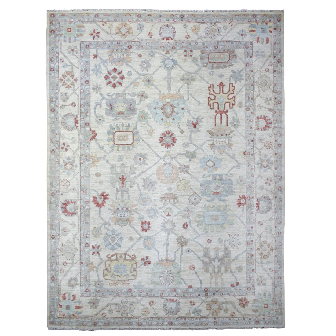 Rug 11'9"x15'9" Ivory Afghan Angora Oushak Hand Knotted Wool Oversized: Rug 11'9"x15'9" Ivory Afghan Angora Oushak Hand Knotted Wool Oversized This listing features Rug 11'9"x15'9" Ivory Afghan Angora Oushak Hand Knotted Wool Oversized. Item specifics are provided below.