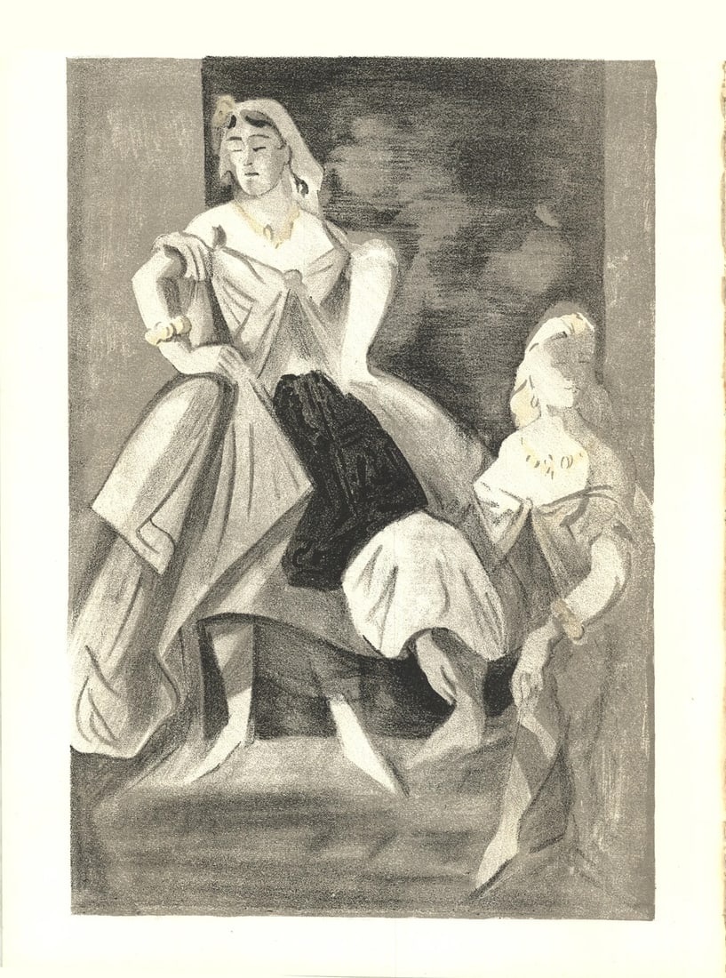 Vintage LENA LECLERCQ Les Femmes dans l'atelier IV 14" x 10.25" Lithograph 1939 (1 of 4)