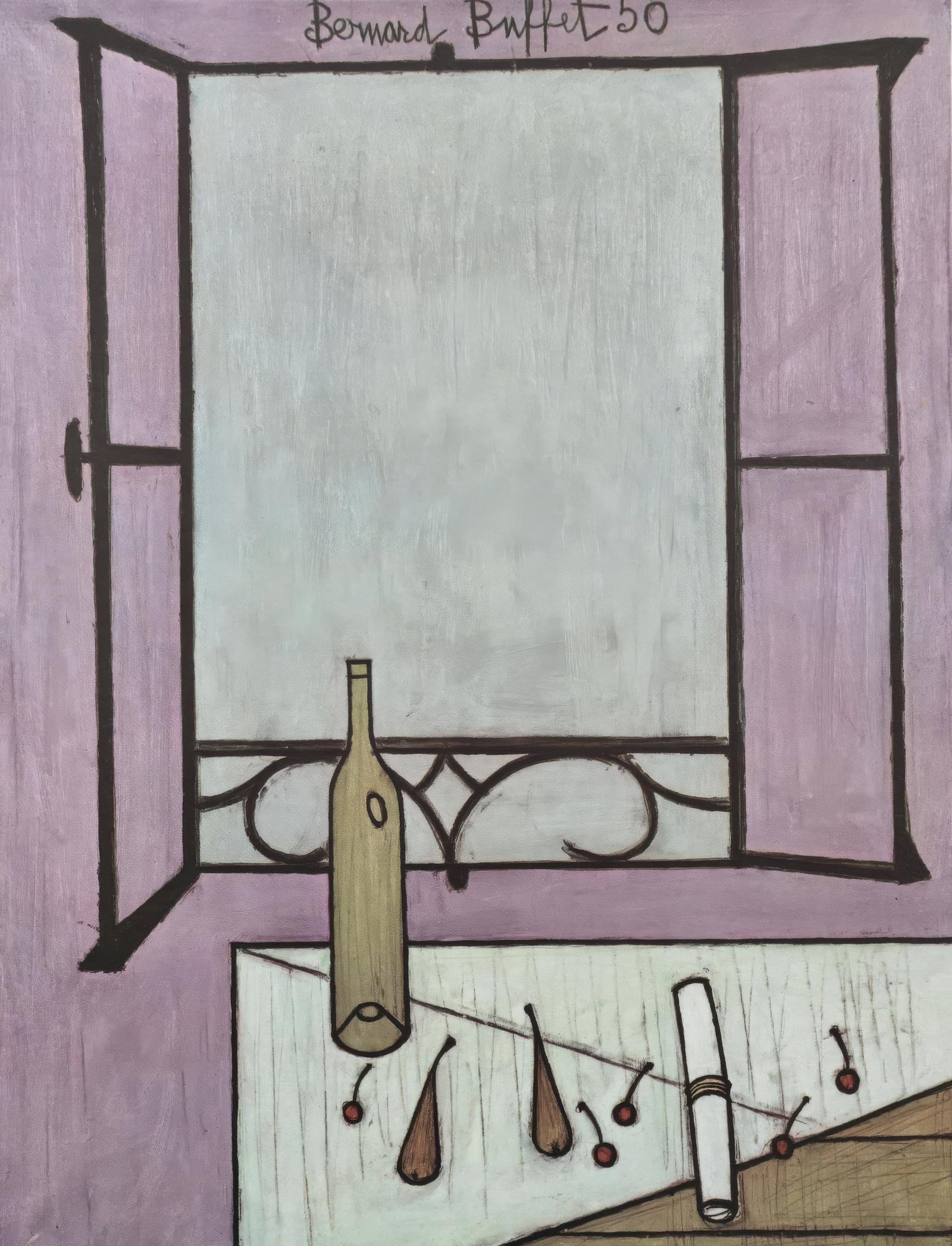 1966 - Bernard Buffet - The Open Window - from Painters of Today - Heliogravure (1 of 6)