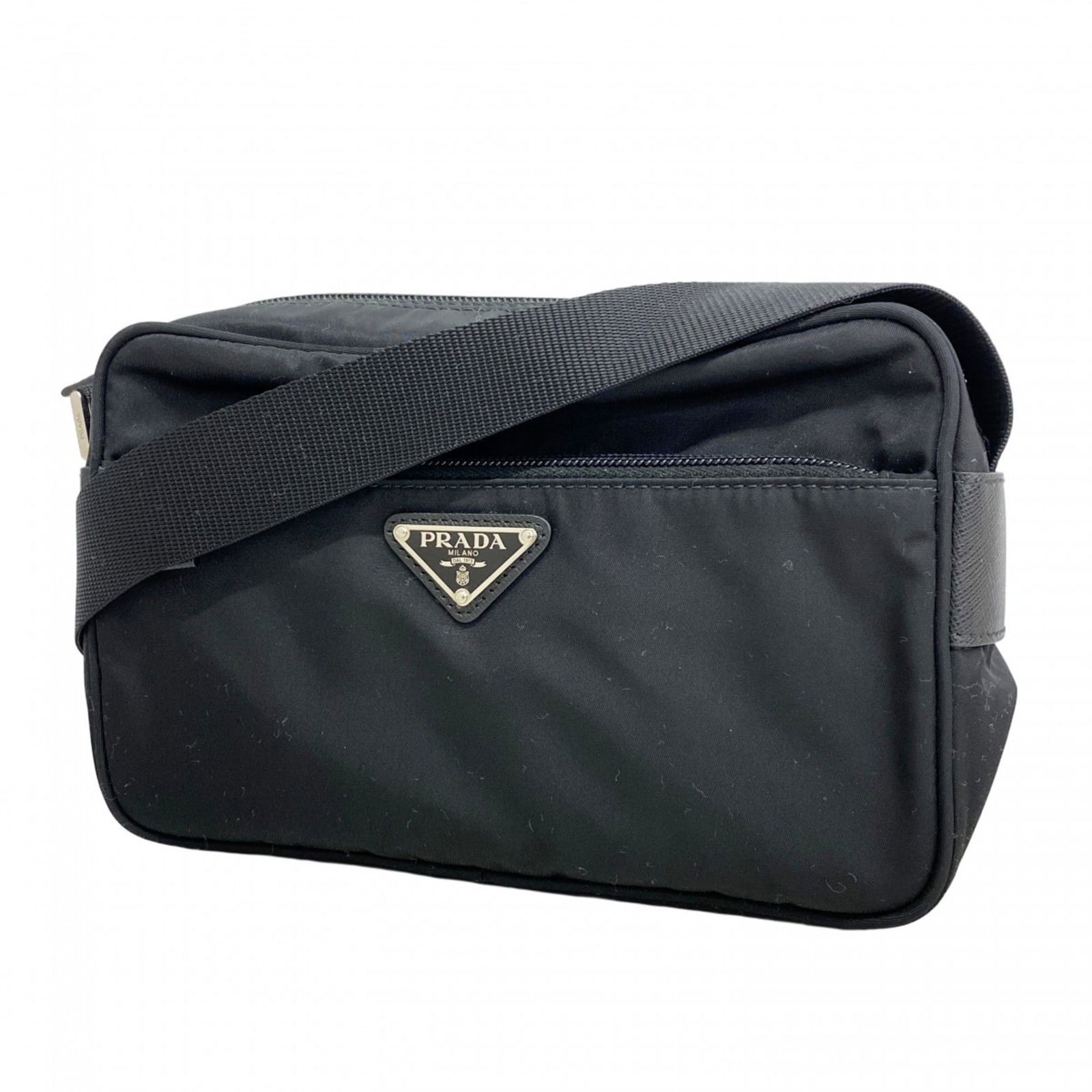 Nylon Prada Shoulder Bag: Nylon Prada Shoulder Bag This listing features Nylon Prada Shoulder Bag. Item specifics are provided below. Item Specifics: Brand: Prada Type: Shoulder Bag Material: Nylon Color: Black Hardware Color: