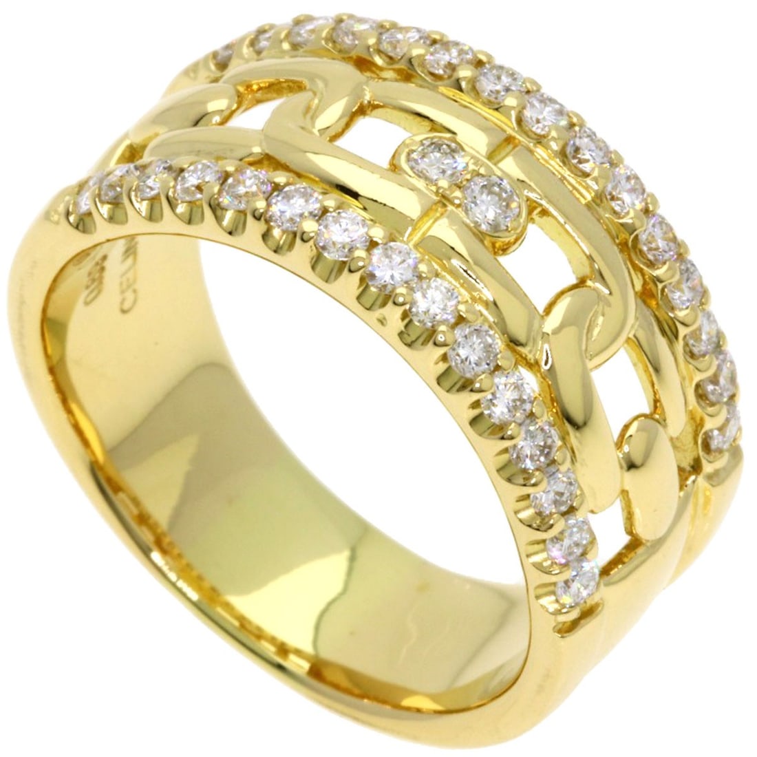 Gold CELINE Diamond Ring K18 Yellow: Gold CELINE Diamond Ring K18 Yellow This listing features Gold CELINE Diamond Ring K18 Yellow. Item specifics are provided below. Item Specifics: Brand: CELINE Style: Ring Material: K18 Yellow Gold
