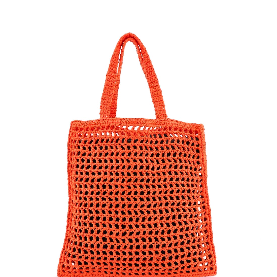 Raffia Prada Triangle Logo Open Tote - 4