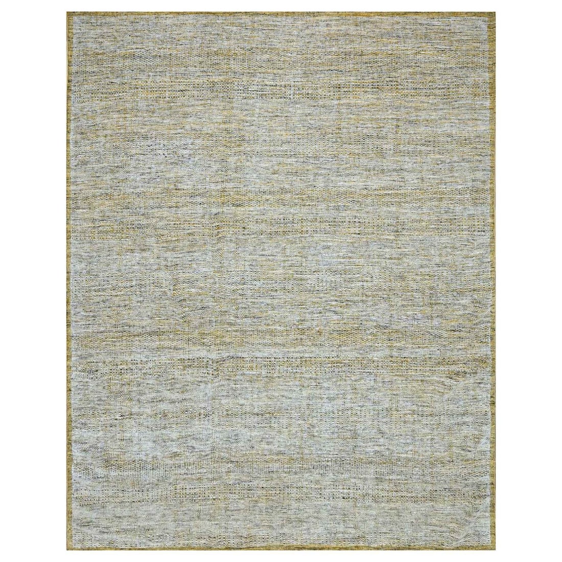 Design 12'x14'10" Yellow Hand Knotted XL Rug Pure Wool Distressed Grass (1 of 11)