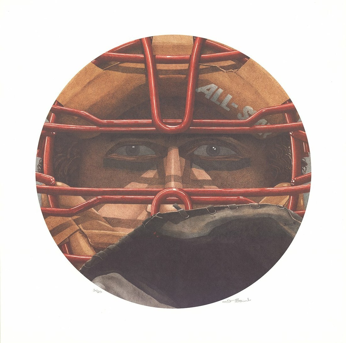 Lithograph DWIGHT BAIRD Inside looking out/ The Catcher SIGNED 23.5" x 24" Offset: Lithograph DWIGHT BAIRD Inside looking out/ The Catcher SIGNED 23.5" x 24" Offset This listing features Lithograph DWIGHT BAIRD Inside looking out/ The Catcher SIGNED 23.5" x 24" Offset. Item
