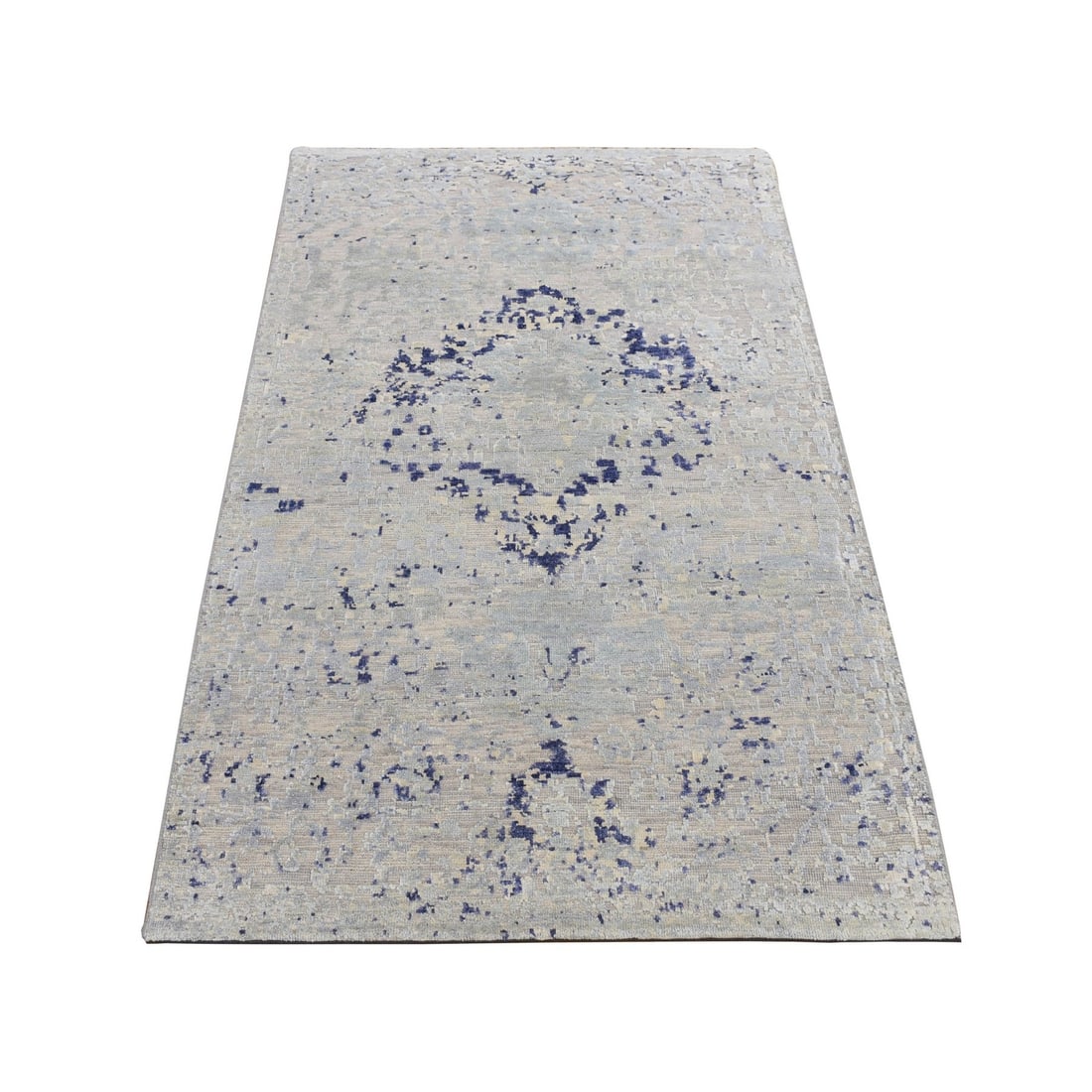 Rug 3'x4'10" Blue Cypress Trees Design Silk with Wool Hand Knotted: Rug 3'x4'10" Blue Cypress Trees Design Silk with Wool Hand Knotted This listing features Rug 3'x4'10" Blue Cypress Trees Design Silk with Wool Hand Knotted. Item specifics are provided below. Item