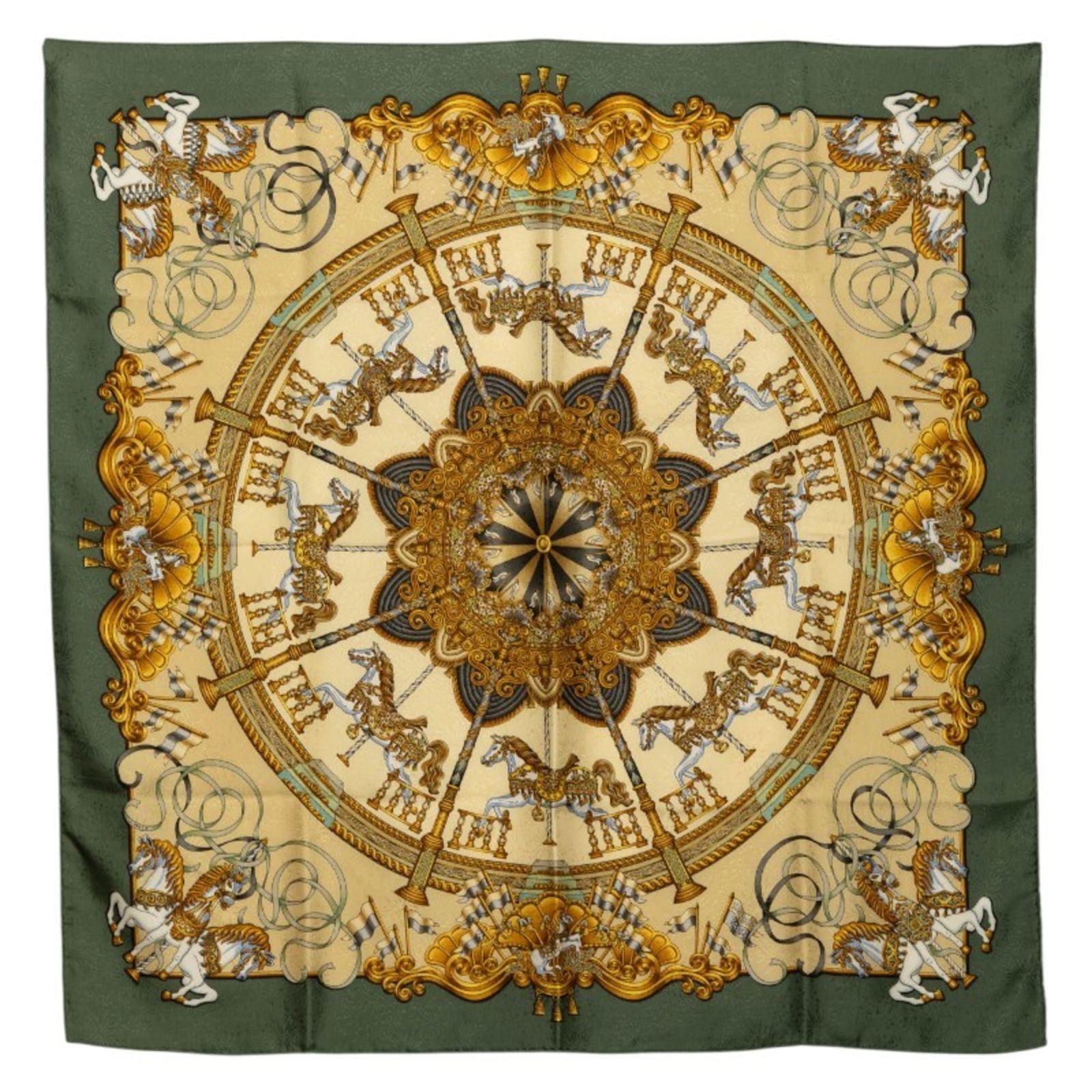 Silk Hermes Scarf: Silk Hermes Scarf This listing features Silk Hermes Scarf. Item specifics are provided below. Item Specifics: Brand: Hermes Type: Scarf Gender: Women Color: Green, Khaki, Multi-Color Material: Silk Si