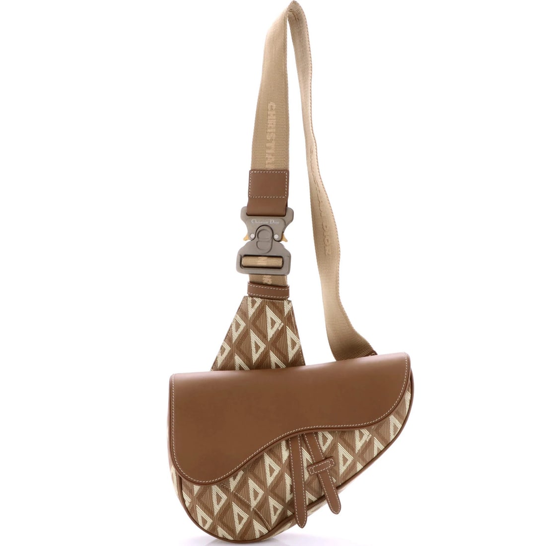 Leather Christian Dior Saddle Crossbody Bag CD Diamond Coated Canvas and (1 of 5)