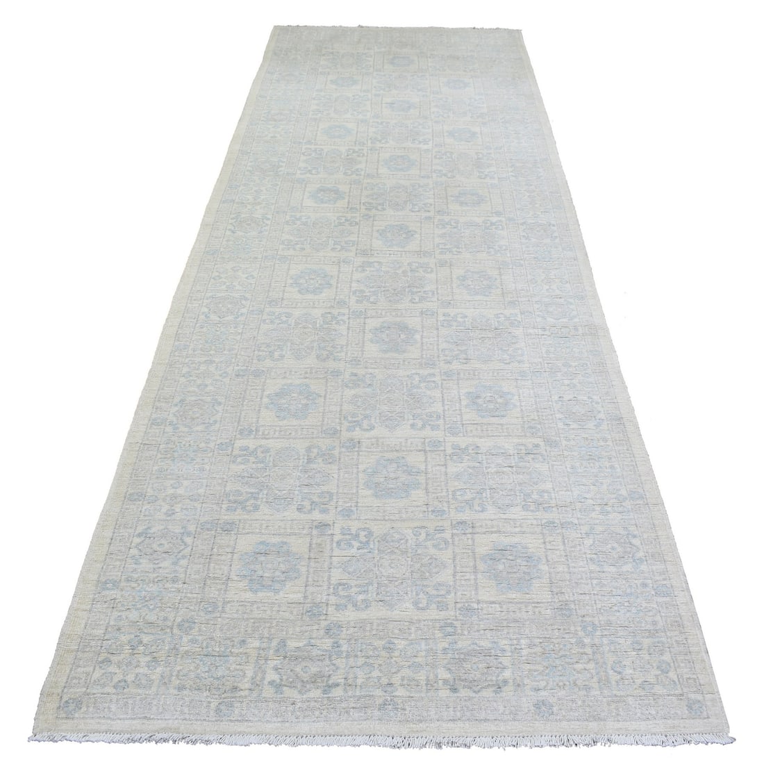 Rug 4'x11'8" Ivory White Wash Peshawar Wool Hand Knotted Wide Runner: Rug 4'x11'8" Ivory White Wash Peshawar Wool Hand Knotted Wide Runner This listing features Rug 4'x11'8" Ivory White Wash Peshawar Wool Hand Knotted Wide Runner. Item specifics are provided below. Item