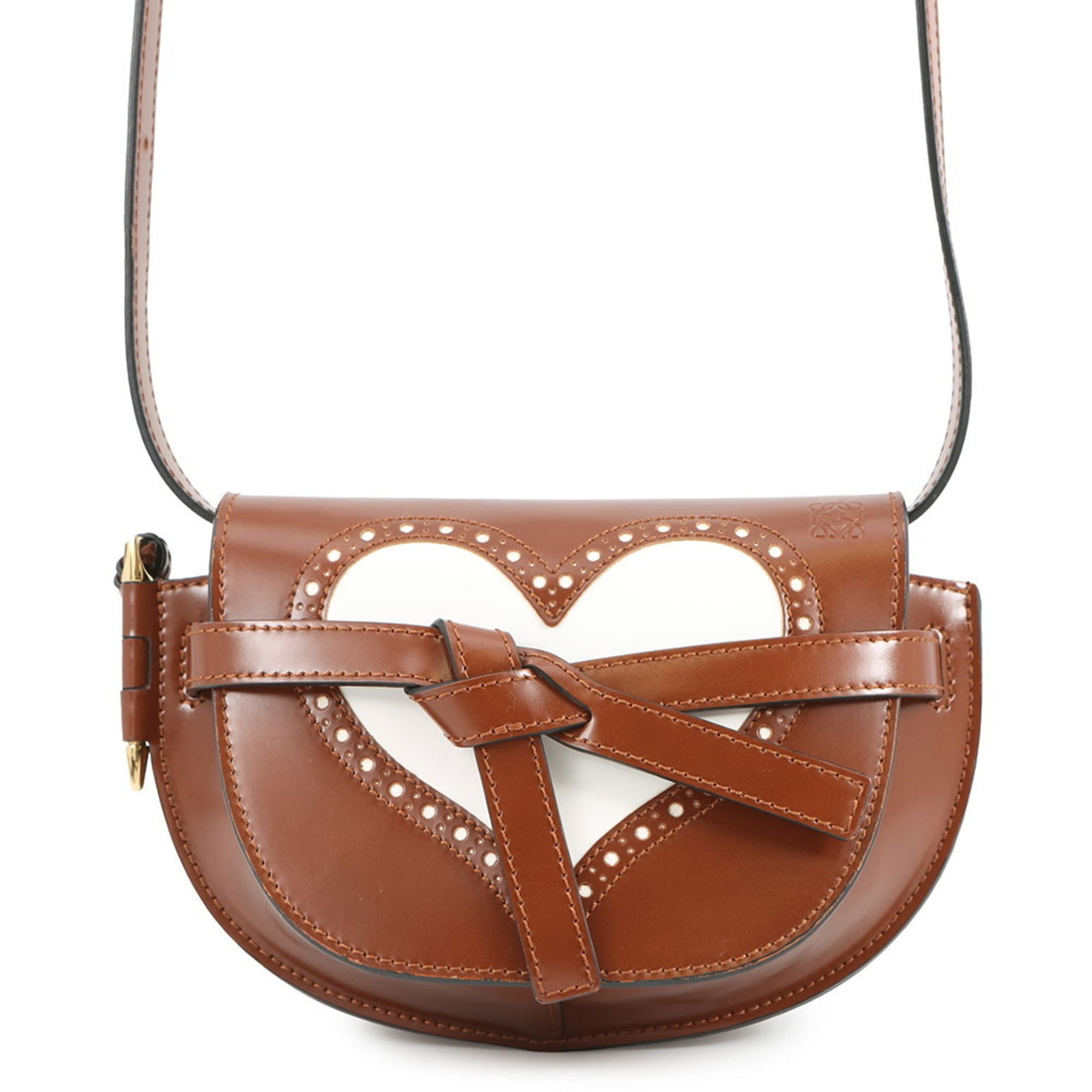 Leather Loewe Shoulder Bag: Leather Loewe Shoulder Bag This listing features Leather Loewe Shoulder Bag. Item specifics are provided below. Item Specifics: Brand: Loewe Type: Shoulder Bag Material: Leather Color: Brown, White