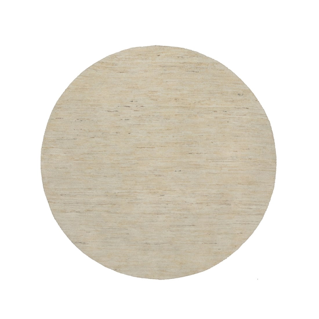 Rug 5'x5' White Hand Knotted Modern Plain Design Lori Buft All Wool Round (1 of 8)
