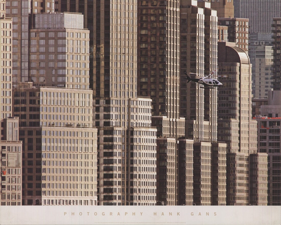 Photography HANK GANS New York Helicopter 15.75" x 19.75" Offset Lithograph 2007 (1 of 4)