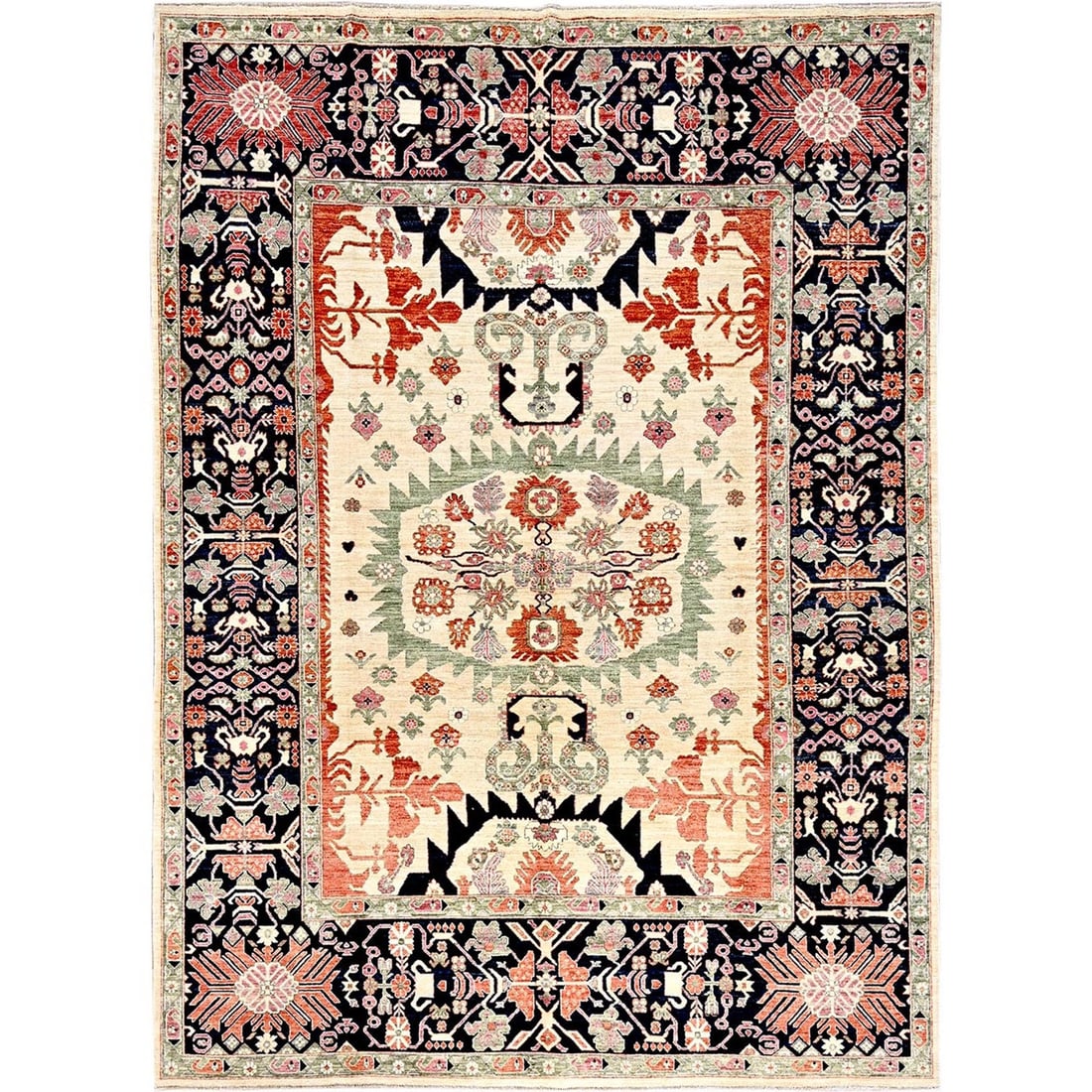 Rug 8'10"x12' Ivory Aryana Grade Seeripe Heris Design Wool Hand Knotted: Rug 8'10"x12' Ivory Aryana Grade Seeripe Heris Design Wool Hand Knotted This listing features Rug 8'10"x12' Ivory Aryana Grade Seeripe Heris Design Wool Hand Knotted. Item specifics are provided below