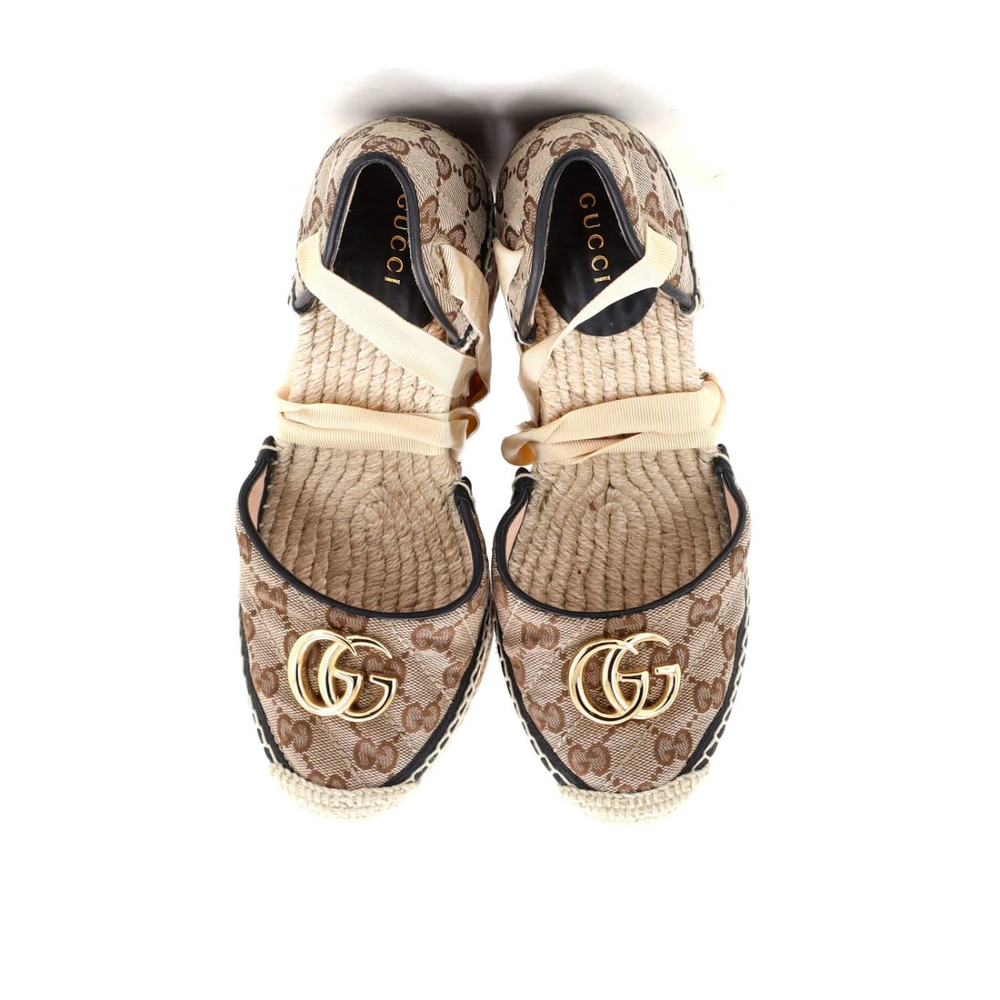 Canvas Gucci Women's GG Marmont Wedge Espadrilles Diagonal Quilted GG - 2